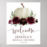 Fall Burgundy Pumpkin Dusche Begrüßungszeichen Poster<br><div class="desc">Herzlich willkommen bei Ihren Gästen mit diesem schönen Herbst Pumpkin Welcome Sign! Editieren Sie einfach den Namen,  die Veranstaltung und das Datum! Ideal für Brautpartys,  Babyduschen oder andere Events!</div>