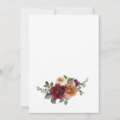 Fall Burgundy Terracotta Blumenpaare Dusche Einladung (Rückseite)