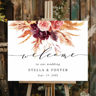 Fall Burgundy Terracotta Hochzeit Poster