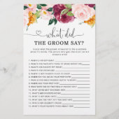 Fall burgundy Was hat der Bräutigam gesagt Brautpa (Vorderseite)