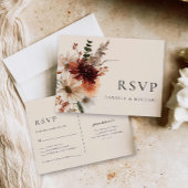 Fall Burgundy Wedding Rsvp Postkarte