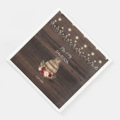 Fall Burgundy Wine Barrel Floral Wedding Serviette (Ecke)