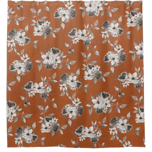 Fall Burnt Orange Blordusche Vorhang (Vorderseite)