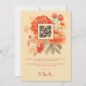 Fall Burnt Orange Blume Hochzeit Save The Date (Rückseite)