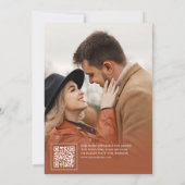 Fall Burnt Orange Floral Terracotta Foto Hochzeit Save The Date (Rückseite)