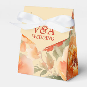 Fall Burnt Orange Floral Wedding Geschenkschachtel