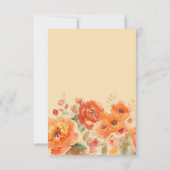 Fall Burnt Orange Floral Wedding Response Card RSVP Karte (Rückseite)