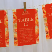 Fall Burnt Orange Floral Wedding Tischnummer