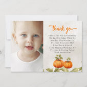 Fall Burnt Orange Pumpkin Patch Geburtstag Dankeskarte (Vorderseite)