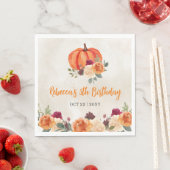 Fall Burnt Orange Pumpkin Patch Geburtstag Serviette (Beispiel)