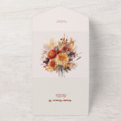 Fall Burnt Orange Wasserfarbe Pampas Grass Hochzei All In One Einladung (Außenbereich)