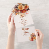 Fall Burnt Orange Wasserfarbe Pampas Grass Hochzei All In One Einladung (Abreißen)