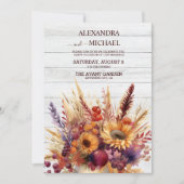 Fall Burnt Orange Wasserfarbe Pampas Grass Hochzei Einladung (Vorderseite)