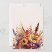 Fall Burnt Orange Wasserfarbe Pampas Grass Hochzei Save The Date (Rückseite)