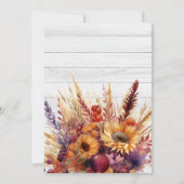 Fall Burnt Orange Wasserfarbe Pampas Grass Hochzei Save The Date (Rückseite)