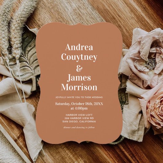 Fall Burnt Orange Wedding Einladung