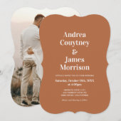 Fall Burnt Orange Wedding Einladung (Vorne/Hinten)
