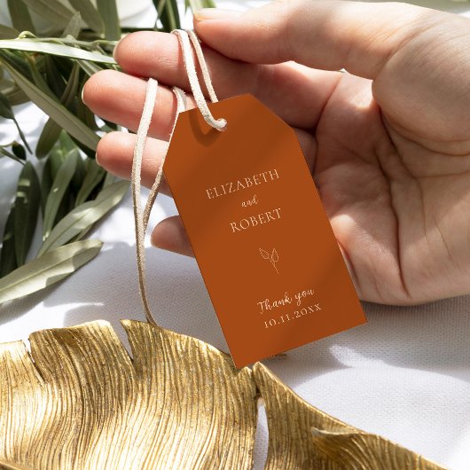 Fall Burnt Orange Wedracotta Einfach Geschenkanhänger