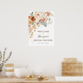 Fall Burnt Orange Yellow Brautparty Willkommen Poster (Küche)