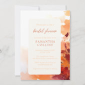 Fall Burnt Red Modern Brautparty Einladung (Vorderseite)