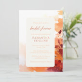 Fall Burnt Red Modern Brautparty Einladung (Stehend Vorderseite)