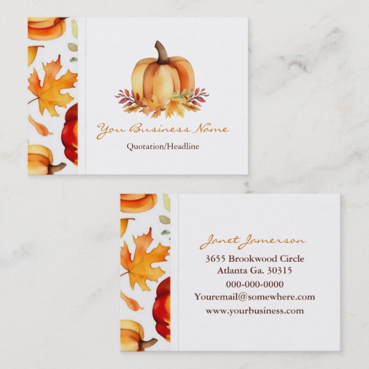 Fall Business Card Visitenkarte (Vorne/Hinten)
