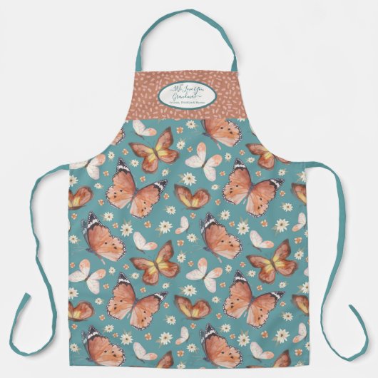 Fall Butterfly BOHO Bläserner Erntedank Schürze (Vorderseite)
