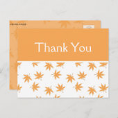 Fall c gelbe Blätter Gastgeschenk Hochzeit danke Postkarte (Vorne/Hinten)