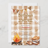Fall Camping Bonfire  Marshmallow Theme Einladung (Vorderseite)