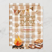 Fall Camping Bonfire  Marshmallow Theme Einladung (Vorne/Hinten)