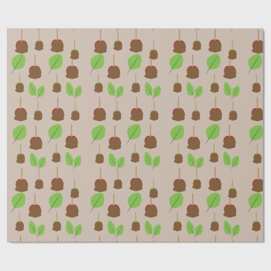 Fall Candy Apples Grüne Geschenkpapier (Flach)