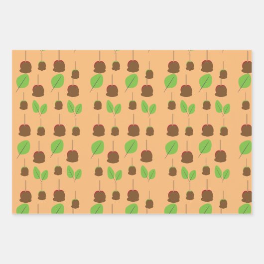 Fall Candy Apples Grüne Geschenkpapier Set (Vorderseite 2)