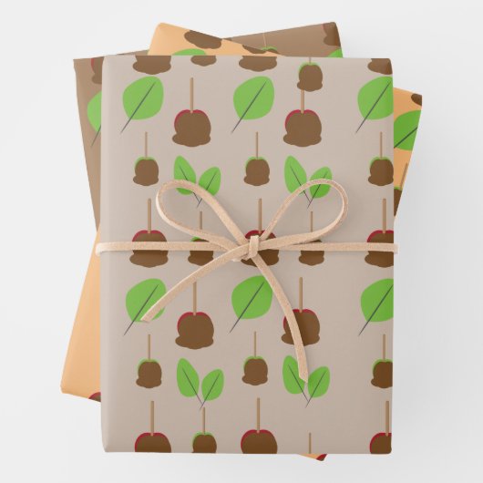 Fall Candy Apples Grüne Geschenkpapier Set (Beispiel)