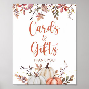 Fall Cards & Gifts Pumpkin Shower Party Sign Poster