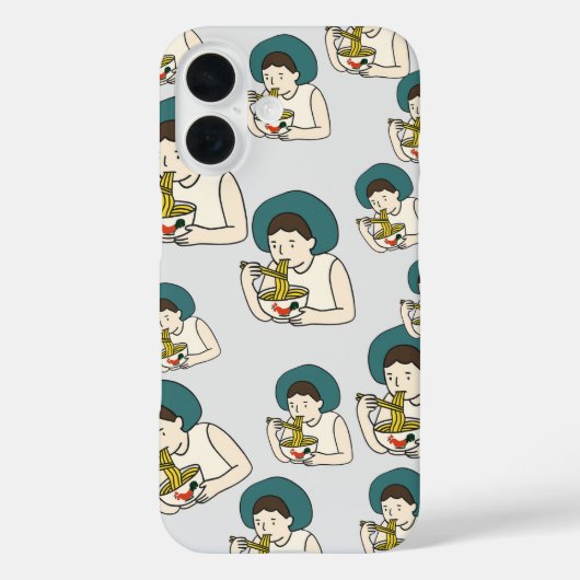 Fall-Cartoon isst Hühnchen-Nudeln  Case-Mate iPhone Hülle (Rückseite)