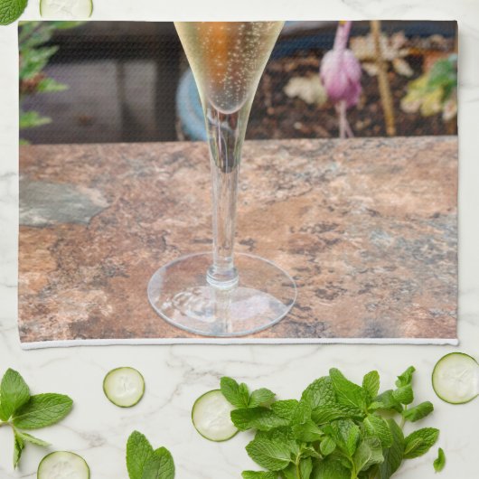 Fall-Champagne-Feier Küchentuch (Gefaltet)