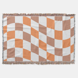 Fall Checker Pattern Fringed Throw Blanket Decke