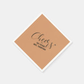 Fall Cheers Future Frau Orange Brautparty Brunch Serviette (Ecke)