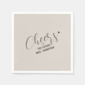 Fall Cheers Future Frau Taupe Brautparty Brunch Serviette (Vorderseite)