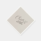 Fall Cheers Future Frau Taupe Brautparty Brunch Serviette (Ecke)