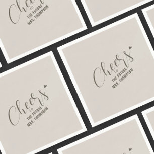 Fall Cheers Future Frau Taupe Brautparty Brunch Serviette