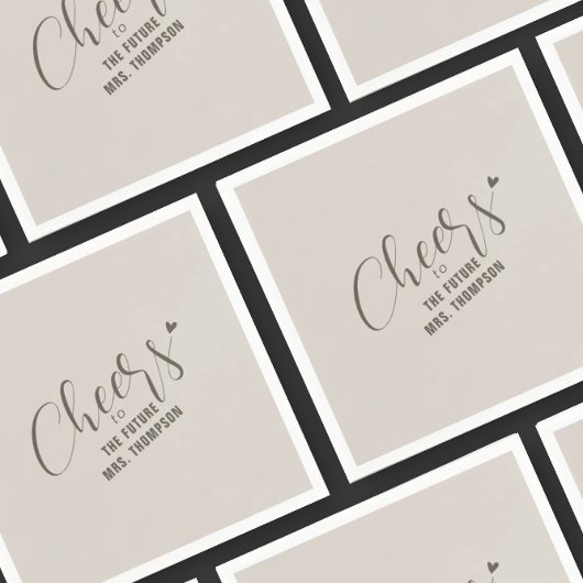 Fall Cheers Future Frau Taupe Brautparty Brunch Serviette