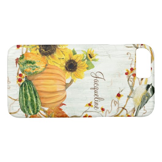 Fall Chickadee Sonnenblume Pumpkin Bittersweet Lea Case-Mate iPhone Hülle (Rückseite (Horizontal))