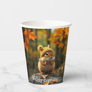 Fall Chipmunk Geburtstag Pappbecher