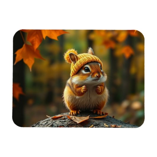 Fall Chipmunk Magnet (Horizontal)