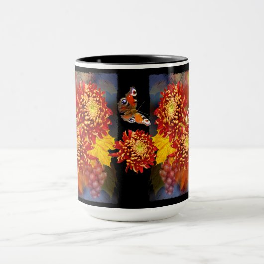 Fall Chrysanthemums Monogram-Tasse Tasse (Zentrum)