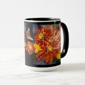 Fall Chrysanthemums Monogram-Tasse Tasse (VorderseiteRechts)