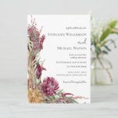 Fall Chrysanthemums Watercolor Floral Wedding Einladung (Stehend Vorderseite)