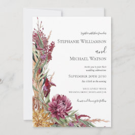 Fall Chrysanthemums Watercolor Floral Wedding Einladung