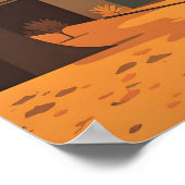 Fall Cityscape Rustikale Orange Rot Gelb Brown Poster (Ecke)